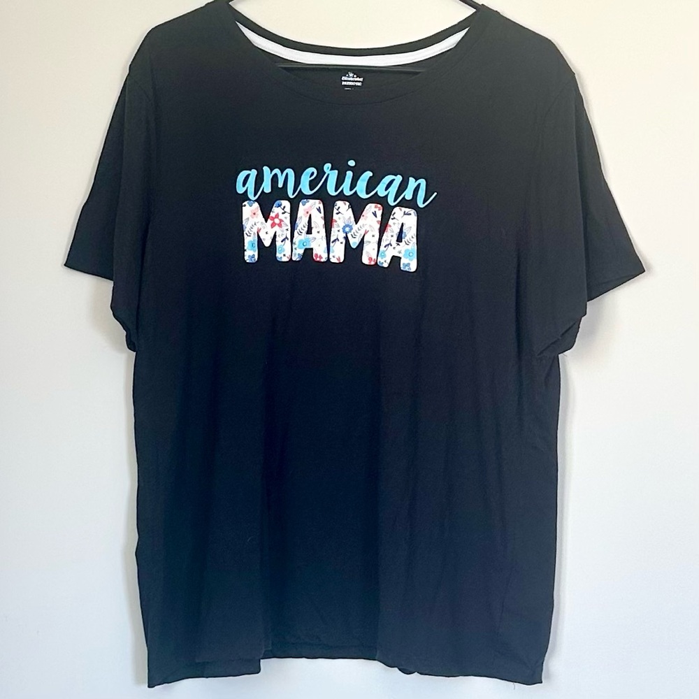 American Mama Black T-Shirt - Size: XXL
